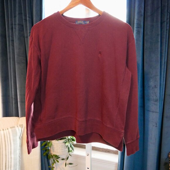 Polo Ralph Lauren Crew Neck Pullovers for Women Burgundy Size M - Picture 1 of 3